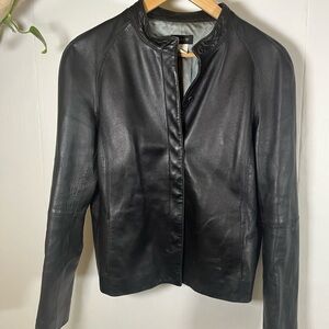 J. Crew Black Leather Jacket Size 8